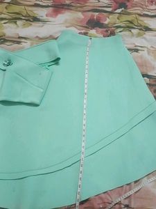 Elegant Off-Shoulder Mint Dress skirt-top