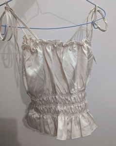 Satin Ruched Cami Top