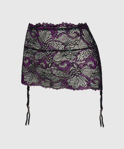 Lace Floral Mini Skirt garter
