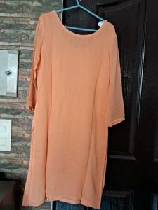 Peach Embroidered Kurta Sharara Dupatta Set