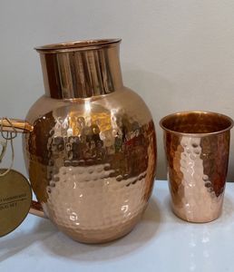 Copper Jug with Glass