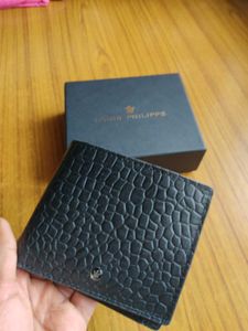 Louis Philippe Black Textured Wallet