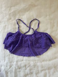 Purple Crochet Bikini Top