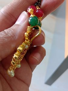 One Gram Gold Black Beads With Openable Locket