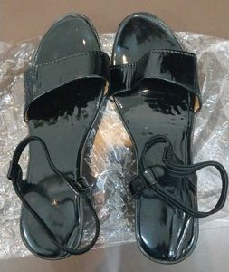 Sleek Black Strappy Sandals