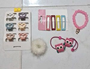 Kids Hair Accessories & Bracelet Set