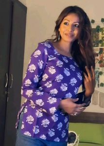 Purple Floral Print Kurta