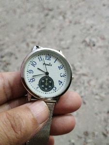Classic White Dial Analog Watch