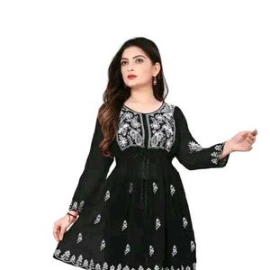 Black chikinkari embroidery Kurti with plazo