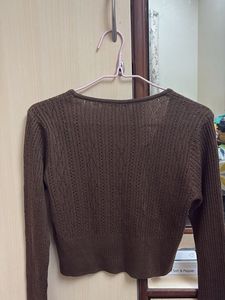 Stylish Brown Cropped Sweater