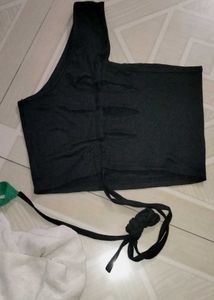 stylish back design one shoulder crop top