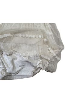 White Lace Trimmed Pleated Skirt