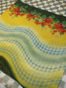 beautiful floral yellow saree