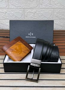 Armani Exchange Belt &amp; Wallet Set