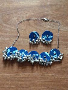Ethnic Fabric Necklace &amp; Earring Set