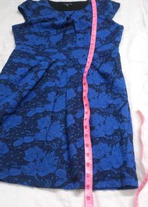 Warehouse Floral Jacquard Cap Sleeve Dress