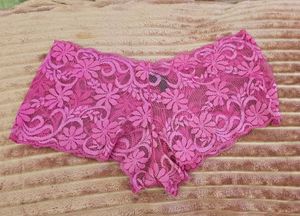 Pink Floral Lace Lingerie Briefs
