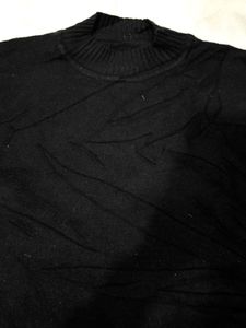 Black Turtleneck Knit Sweater