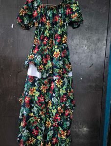 Boho Floral Off-Shoulder Maxi Dress