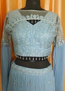 Indowestern  Blue Lehenga Choli Set