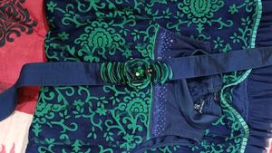 Navy & Green Dress