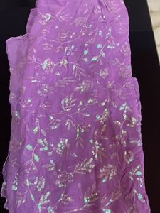Stunning Lavender Sequined Saree