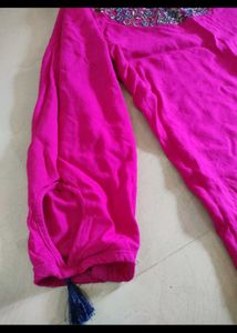 Magenta Embroidered Kurta