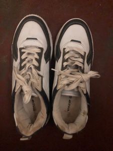 Stylish White & Navy Sneakers