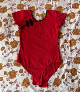 Red Bodysuit top with Black Accents