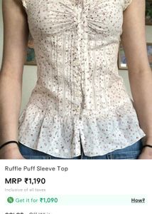 Floral Ruffle Puff Sleeve Top