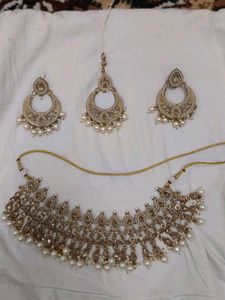 Elegant Pearl &amp; Kundan Necklace Set