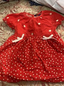 Cute Yellow  Print Baby Dress