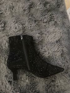 Brand New M&amp;S Sparkling Black Ankle Boots