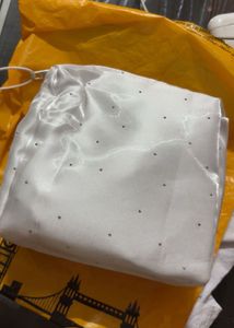 White savana Rhinestone Makeup Bag