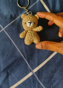 Handmade Crochet Teddy Bear Keychain