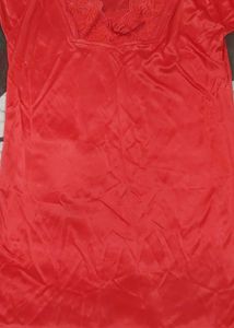Elegant Red Silk Night Suit Set