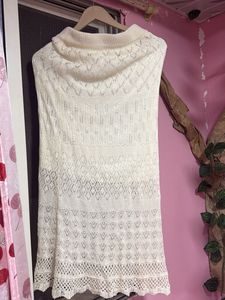 Cream Knitted Sweater Skirt