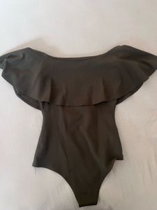 Olive Green Off-Shoulder Bodysuit