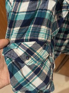 ONLY Blue &amp; Green Plaid Button-Up Shirt