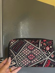 Stylish Patchwork Zip-Around Wallet