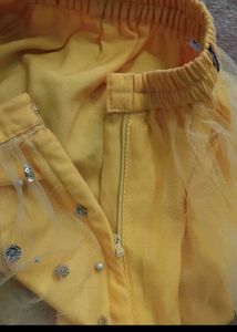 Yellow &amp; Blue Embellished Lehenga Choli