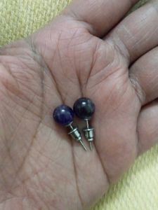 Amethyst Stud Earrings &amp; tumble Stone
