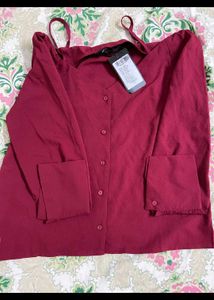 Burgundy Button-Down Cami