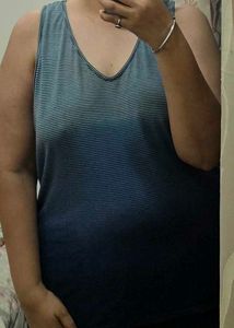 Blue Ombre Striped Top