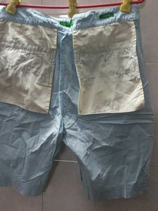 beneton Light Blue Casual Shorts