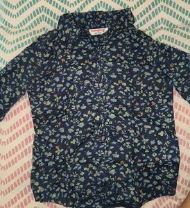 Babyhug Boys Navy Floral Print Shirt