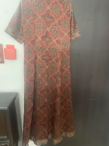Elegant Ajrakh Print Full Length Shrug by Biba