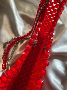 Red Beaded Handbag