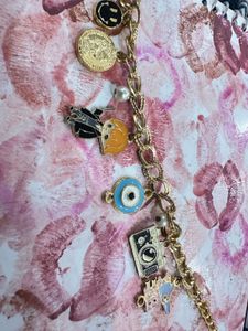 Charm Bracelet with Camera &amp; Evil Eye