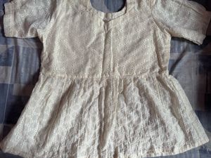 Chic White Eyelet Peplum Blouse(not wore once)